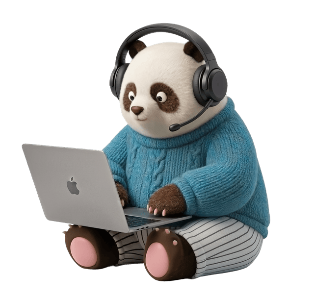 Bamboo panda mascot